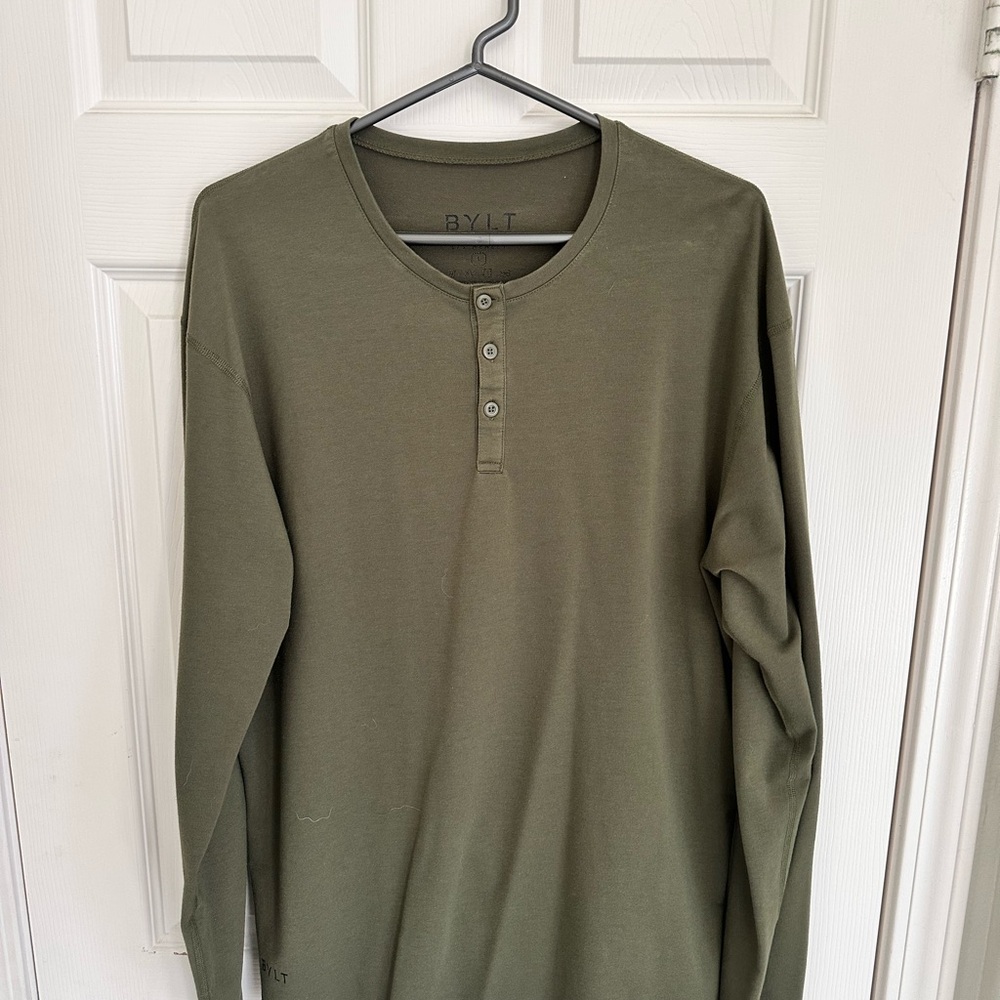 Bylt Green Long Sleeve Henley